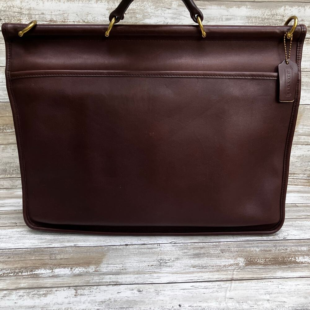 VTG Coach Leather Dowel‎ Briefcase 5292 Messenger Bag Brown Crossbody Turnlock - Picture 3 of 16